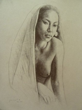 Faizal - Balinese Lady
 47 x 37.5 cm
 pencil drawing on paper